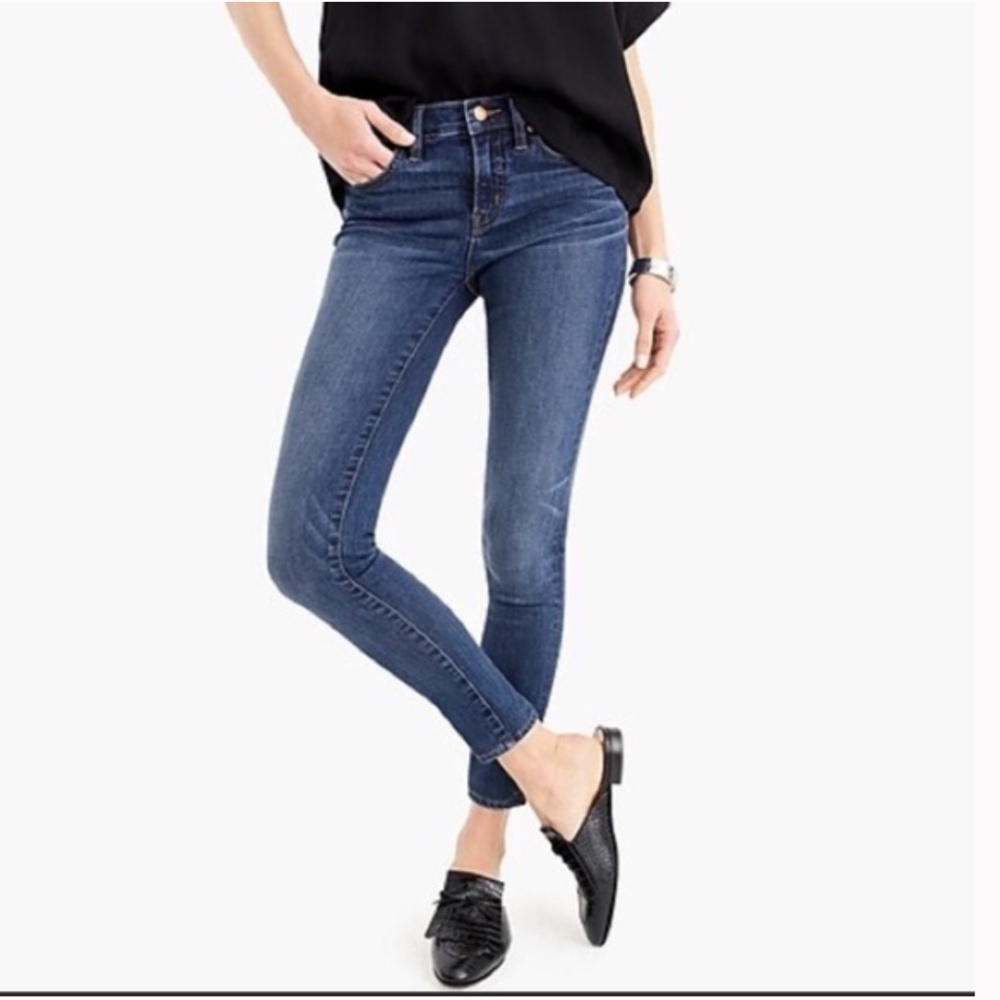 J. Crew High-Rise Toothpick Jeans in Classic Blue